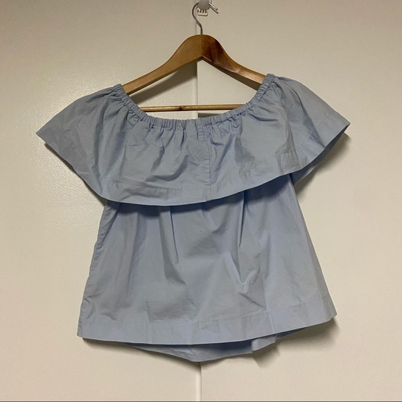 ARITZIA WILFRED Blue Off Shoulder Blouse Size XS - Picture 8 of 8